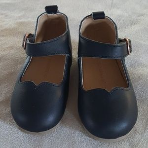 Black Leather Mary Jane's